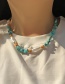 Fashion Blue-green Imitation Pearl Turquoise Beaded Necklace