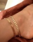 Fashion Gold Copper Chain Double Layer Anklet Set