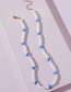 Fashion White Imitation Pearl Glass Butterfly Beaded Necklace