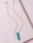 Fashion Green Amethyst Stone Copper Thin Chain Necklace