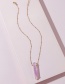 Fashion Purple Amethyst Stone Copper Thin Chain Necklace