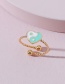Fashion Blue Drop Nectarine Heart Gossip Ring
