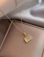 Fashion Gold Titanium Steel Micro-embellished Geometric Pendant Necklace