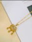 Fashion Gold Titanium Steel Safety Lock Necklace