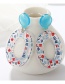 Fashion Pastel Round Earrings Acrylic Oval Flower Stud Earrings