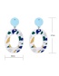 Fashion Pastel Round Earrings Acrylic Oval Flower Stud Earrings
