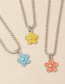 Fashion Blue Alloy Dripping Flower Necklace