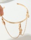 Fashion Gold Color Metal Leaf Tassel Armband