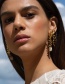 Fashion Gold Color Drop Pearl Geometric Stud Earrings