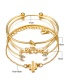 Fashion Gold Color Four-piece Diamond-studded Cactus Knotted Bracelet