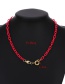 Fashion Black Alloy Round Buckle Chain Necklace