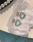 Fashion Gold Contrasting Color Hollow Heart Earrings