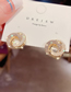 Fashion Gold Diamond-studded Geometric Winding Stud Earrings