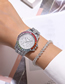 Fashion Rose Gold Color Gypsophila Inlaid With Colored Diamonds Three-eye Stone Steel Band Watch