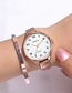Fashion Rose Gold Color Large Dial Thin Steel Band Watch