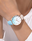 Fashion Pink Color Belt Gradient Dial Quartz Watch