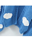 Fashion Blue Baiyun Stitching Knitted Cardigan