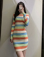 Fashion Color Striped Knitted Dress