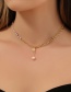 Fashion 13# Stitched Pearl Letters Pig Nose Chain Necklace