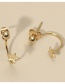 Fashion White K Star Hook Earrings