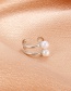Fashion Kc Gold Metal C-shaped Pearl Earrings