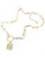 Fashion Gold Metal Square Chain Necklace