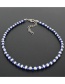 Fashion Blue Contrasting Beige Bead Necklace