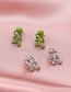 Fashion Green Metal Frog Earrings