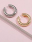 Fashion Gold+silver Metal C-shaped Geometric Earrings Set