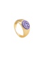 Fashion Purple Alloy Drip Oil Smiley Ring