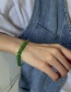Fashion Green Titanium Steel Splicing Beaded Chain Bracelet