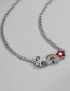 Fashion Color Titanium Steel Rainbow Pony Flower Necklace