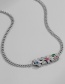 Fashion Color Cherry Letter Necklace With Diamonds