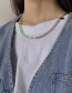 Fashion Green Stitching Love Chain Necklace