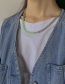 Fashion Green Stitching Love Chain Necklace