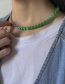 Fashion Green Stitched Titanium Steel Beaded Chain Necklace