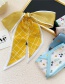 Fashion 16l Flower And Leaf Pattern Green Floral Bow Long Hair Band