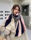 Fashion 5 Grid Horse Noodles Stitched Mesh Double-sided Scarf