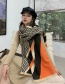 Fashion 5 Grid Horse Noodles Stitched Mesh Double-sided Scarf