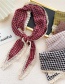 Fashion 5 Two-color Grace Edge Red Cotton And Linen Plaid Lace Trim Scarf