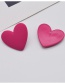 Fashion Rose Red Acrylic Heart Stud Earrings
