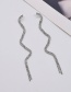 Fashion Silver Color Snake-shaped Diamond Earrings