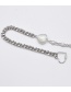 Fashion Silver Color Metal Stitching Love Chain Necklace
