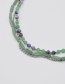 Fashion Green Crystal Beaded Three-tier Necklace