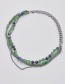 Fashion Green Crystal Beaded Three-tier Necklace
