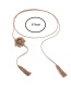 Fashion Coffee Color Flower Pendant Leather Knotted Thin Belt