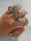 Fashion 29# Alloy Butterfly Heart-shaped Multi-element Ring