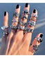 Fashion 27# Alloy Butterfly Heart-shaped Multi-element Ring