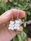 Fashion Rose Red Resin Simulation Gradient Bear Earrings
