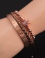 Fashion Three Pieces Of Rigid Color Stainless Steel Roman Letter Crown Twist Braided Bracelet
